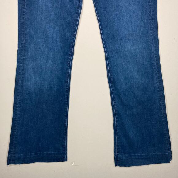 7FAMK 7 For All Mankind DOJO Jeans Womens 25 S Dark Wash Flared Wide Trouser Leg - Picture 9 of 16